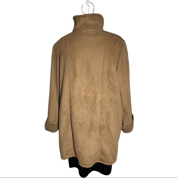 Penmanship Suede Fur Mid Long Winter Coat - Picture 6 of 14